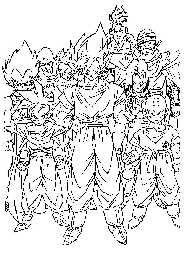 dragon ball z universe coloring pages